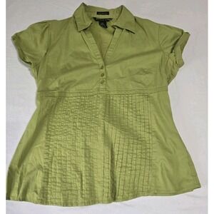 Antilia Femme Women's XL Blouse Stretch Green